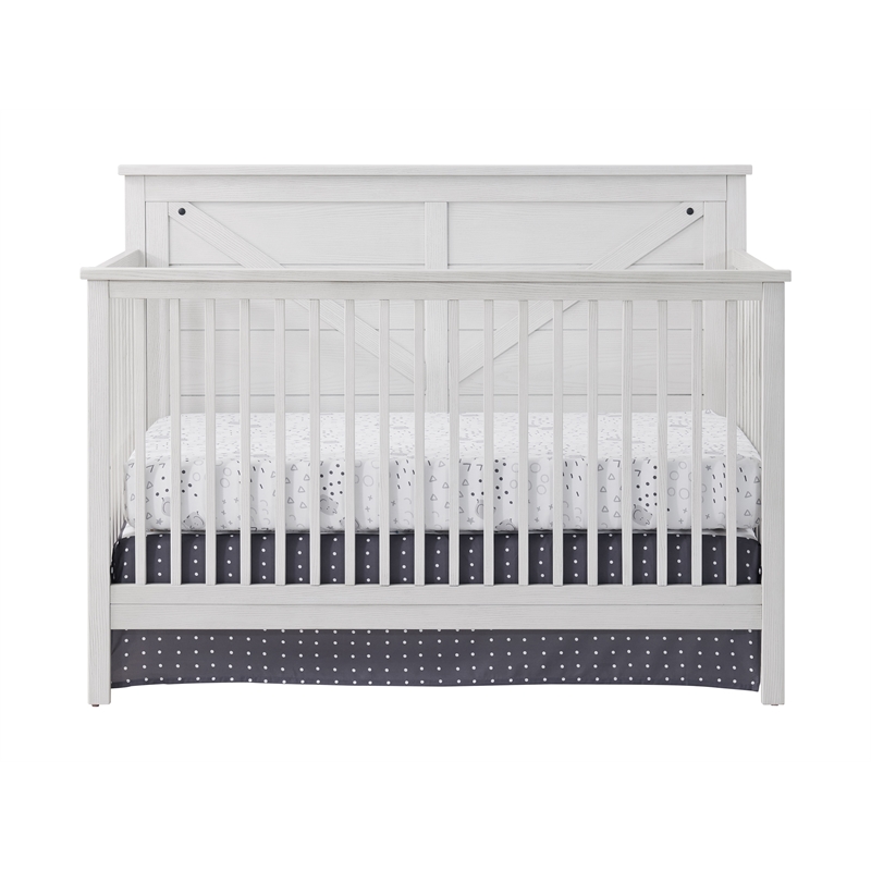 Pemberly Row Set of 2 4-in-1 Convertible Crib & Conversion Kit in Off White