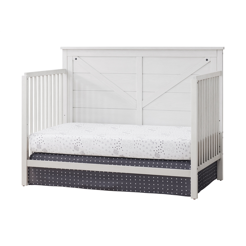 Pemberly Row Set of 2 4-in-1 Convertible Crib & Conversion Kit in Off White