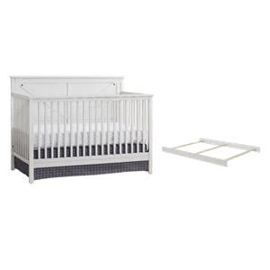 Pemberly Row Set of 2 4-in-1 Convertible Crib & Conversion Kit in Off White