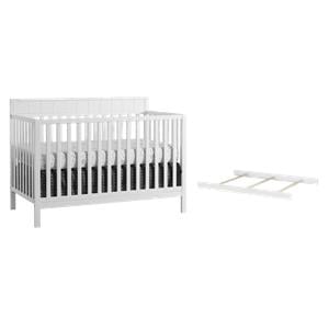 Pemberly Row Set of 2 4-in-1 Convertible Crib & Full Bed Conversion Kit in White