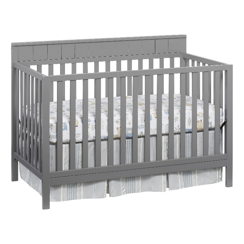 Pemberly Row Set of 2 4-in-1 Convertible Crib & Full Bed Conversion Kit in Gray