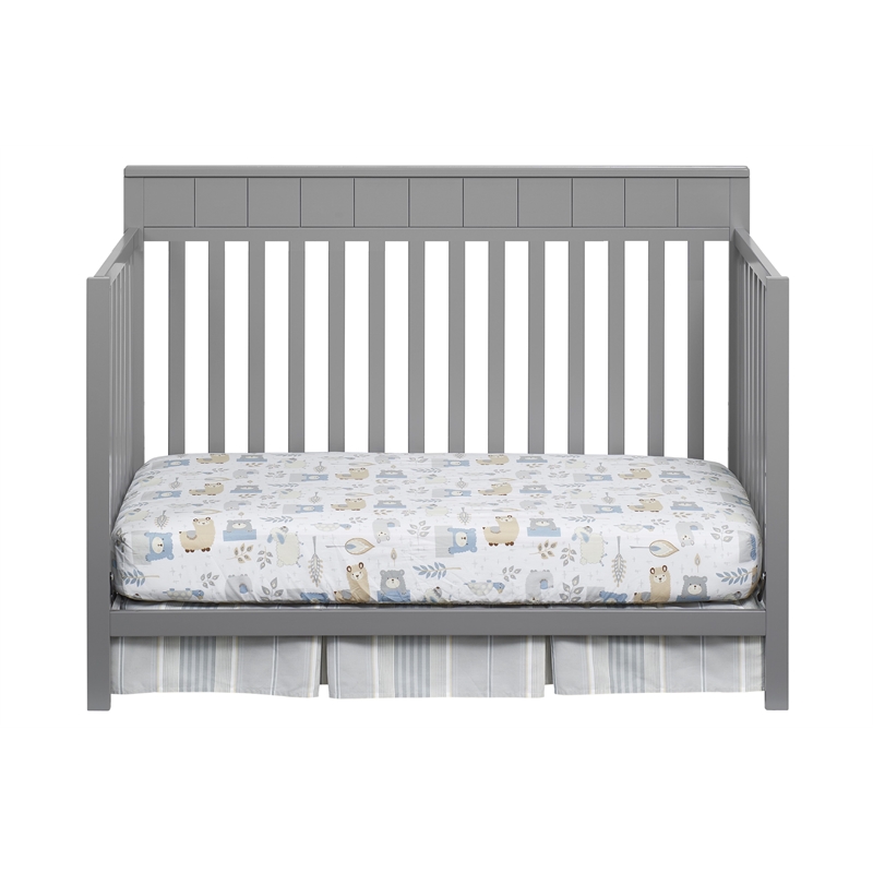 Pemberly Row Set of 2 4-in-1 Convertible Crib & Full Bed Conversion Kit in Gray