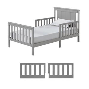 Pemberly Row Set of 3 Wood Toddler Guard Rails & Bed in Dove Gray Finish