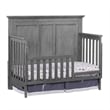 Pemberly Row Set of 3 4-in-1 Convertible Crib & Chest & Nightstand in Gray