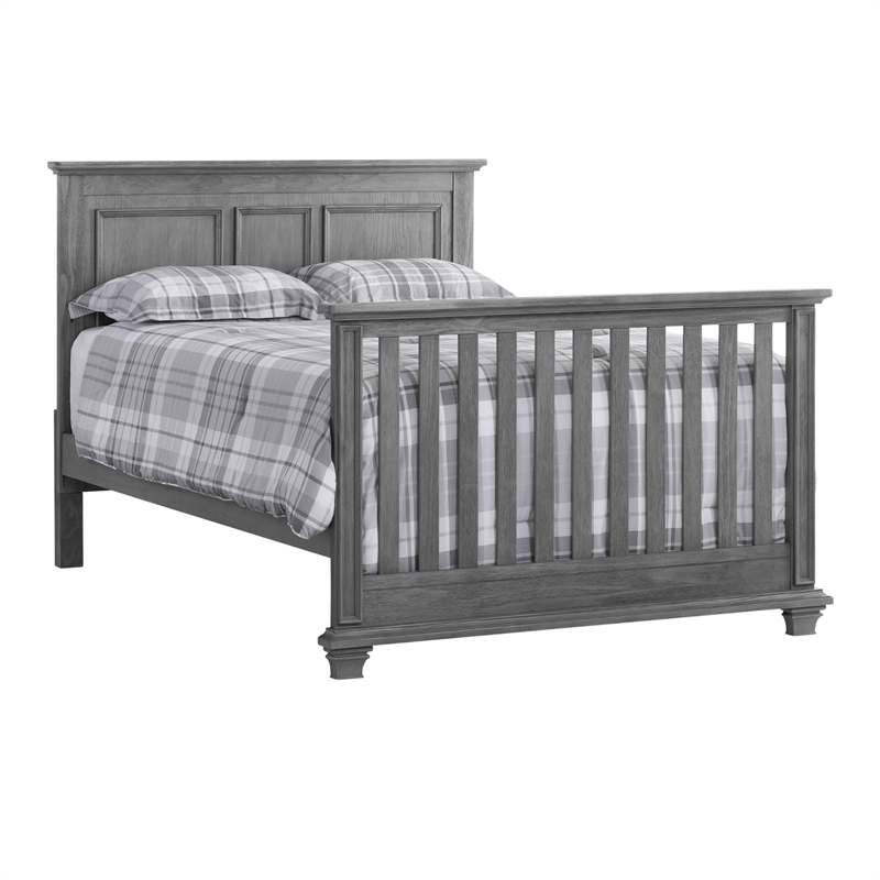 Pemberly Row Set of 3 4-in-1 Convertible Crib & Chest & Nightstand in Gray