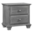 Pemberly Row Set of 3 4-in-1 Convertible Crib & Chest & Nightstand in Gray