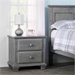 Pemberly Row Set of 3 4-in-1 Convertible Crib & Chest & Nightstand in Gray