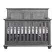 Pemberly Row Set of 3 4-in-1 Convertible Crib & Chest & Nightstand in Gray