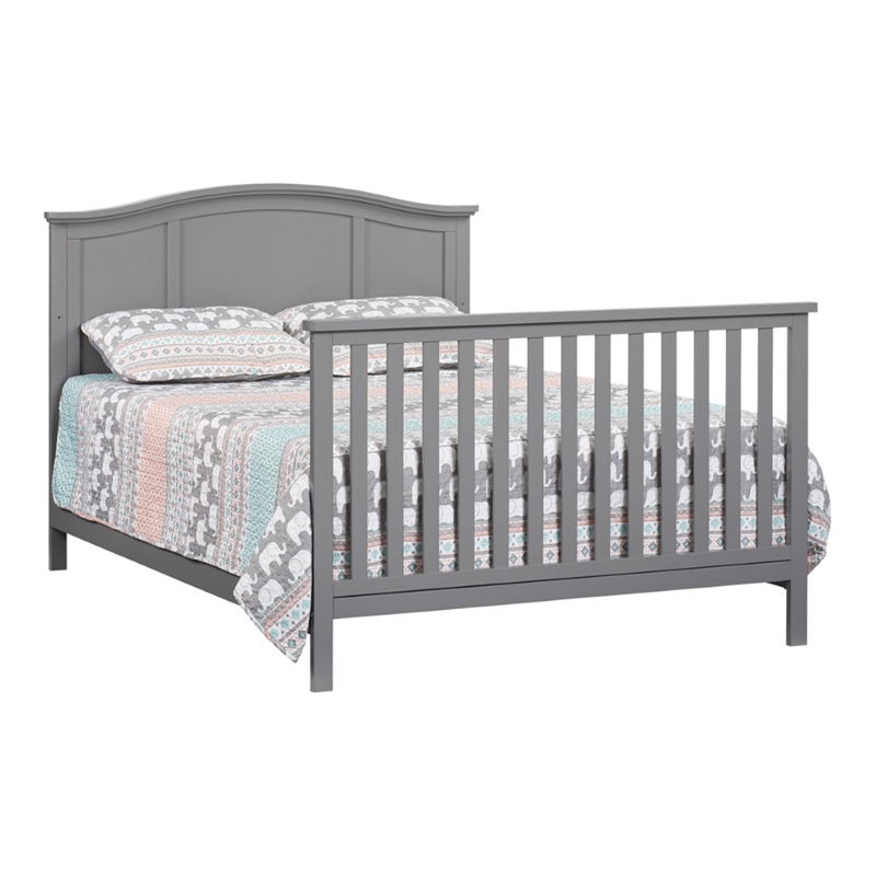 Pemberly Row Set of 2 4-in-1 Convertible Crib & Full Bed Conversion Kit in Gray