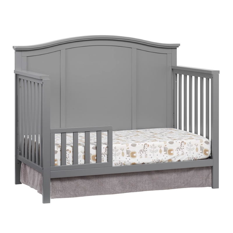 Pemberly Row Set of 2 4-in-1 Convertible Crib & Full Bed Conversion Kit in Gray