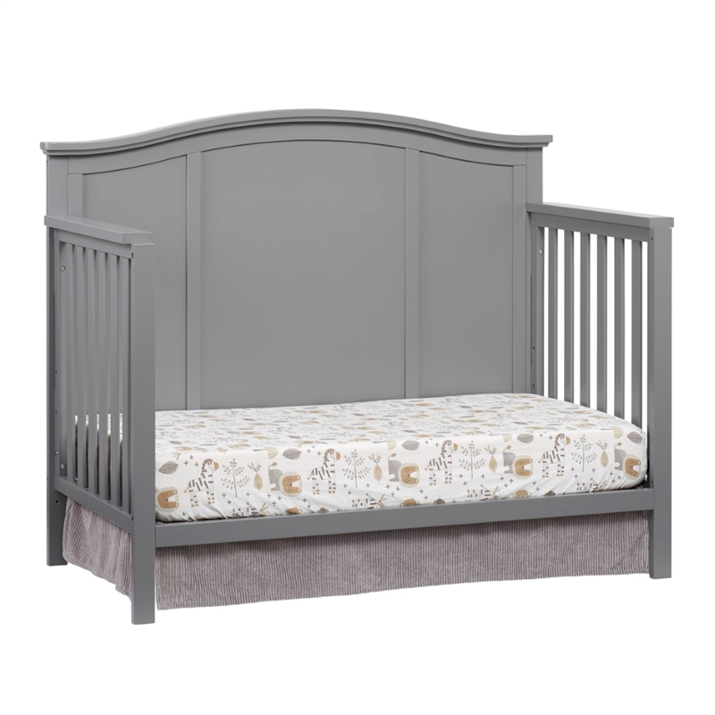 Pemberly Row Set of 2 4-in-1 Convertible Crib & Full Bed Conversion Kit in Gray