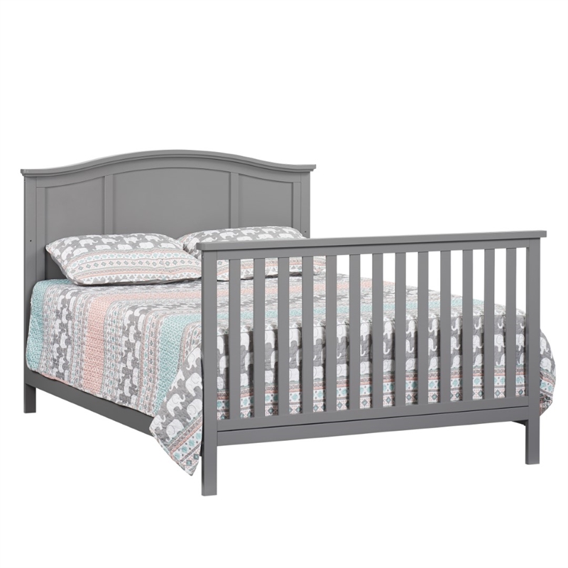 Pemberly Row Set of 2 4-in-1 Convertible Crib & Full Bed Conversion Kit in Gray