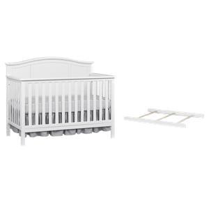 Pemberly Row Set of 2 4-in-1 Convertible Crib & Full Bed Conversion Kit in White