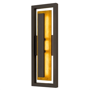 Pemberly Row Modern 20&quot Aluminum LED Outdoor Wall Light in Bronze