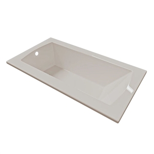 Pemberly Row 66X36 Contemporary Rectangular Acrylic Drop-In Bath tub in Biscut