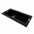 Pemberly Row 72X36 Contemporary Rectangular Acrylic Drop-In Bath tub in Black