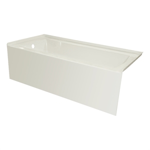 Pemberly Row Left Hand Drain Bathtub with Smooth Integral Skirt in Biscut