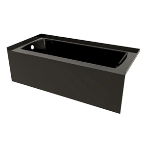 Pemberly Row Left Hand Drain Acrylic Bathtub with Smooth Integral Skirt in Black