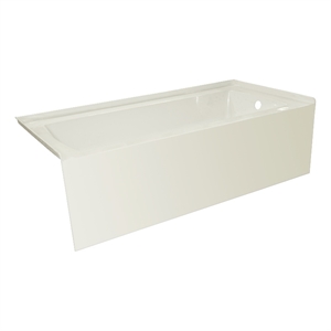 Pemberly Row Right Hand Drain Bathtub with Smooth Integral Skirt in Biscut