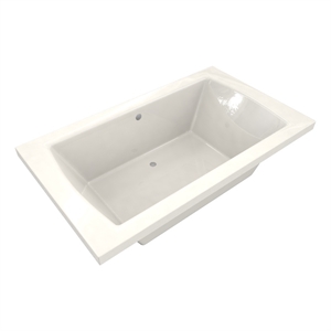 Pemberly Row 72X42 Rectangular Drop-In Bath Tub w/ Center Drain in Biscut