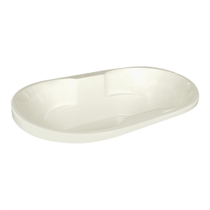 Pemberly Row 66X36 Oval Acrylic Contoured Drop-In Bath tub in Biscut