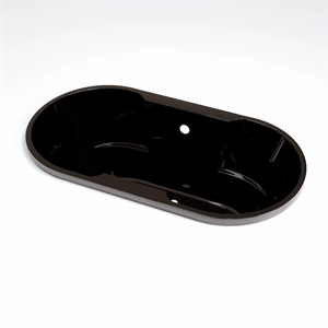 Pemberly Row 66X36 Contemporary Oval Acrylic Contoured Drop-In Bath tub in Black