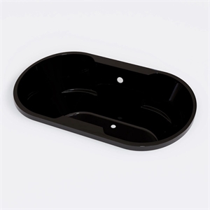Pemberly Row 66X42 Contemporary Oval Acrylic Contoured Drop-In Bath tub in Black