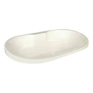 Pemberly Row 70X40 Oval Acrylic Contoured Drop-In Bath tub in Biscut