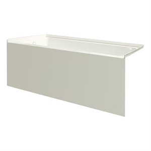 Pemberly Row 54X30 Left Hand Drain Bathtub with Smooth Integral Skirt in Biscut