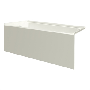 Pemberly Row 54X32 Left Hand Drain Bathtub with Smooth Integral Skirt in Biscut