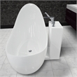 Pemberly Row Acrylic Floor Mounted Faucet Deck for Free Standing Tubs in White