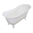 Pemberly Row Acrylic 61 X30 X33 Single Slipper Clawfoot Tub with Feet