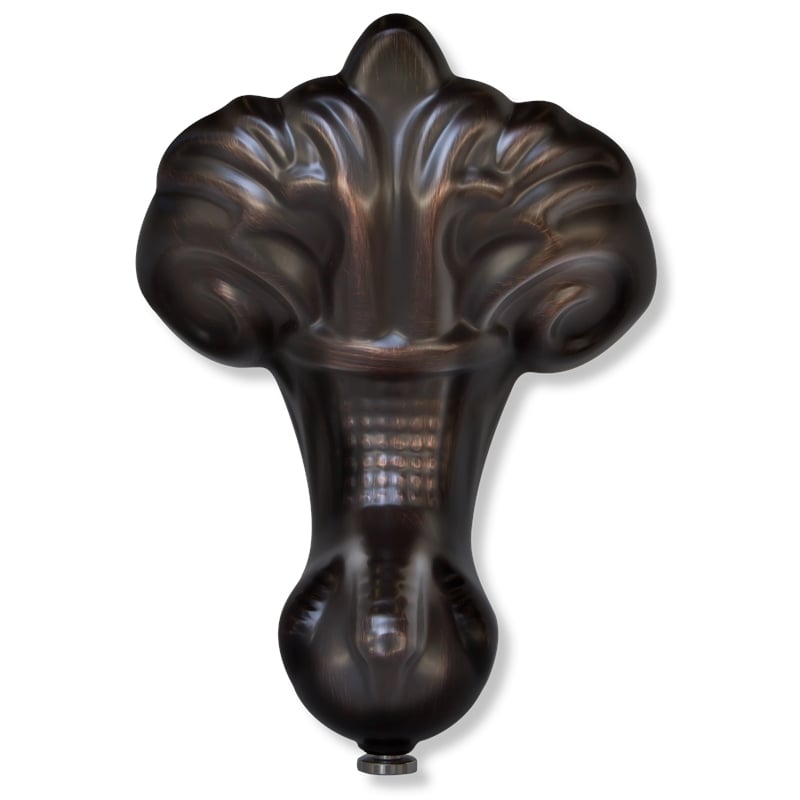 Pemberly Row Acrylic 61 X30 X33 Single Slipper Clawfoot Tub with Bronze Feet