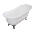 Pemberly Row 61 X30 X33 Single Slipper Clawfoot Tub with Brushed Nickel Feet