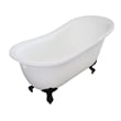 Pemberly Row Acrylic Single 67 X30 X32 Slipper Clawfoot Tub with Black Feet