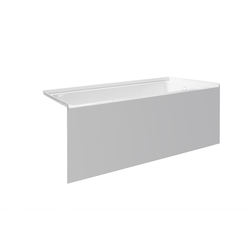 Pemberly Row Acrylic 54X30 Right Drain Above Floor Rough Bathtub in White