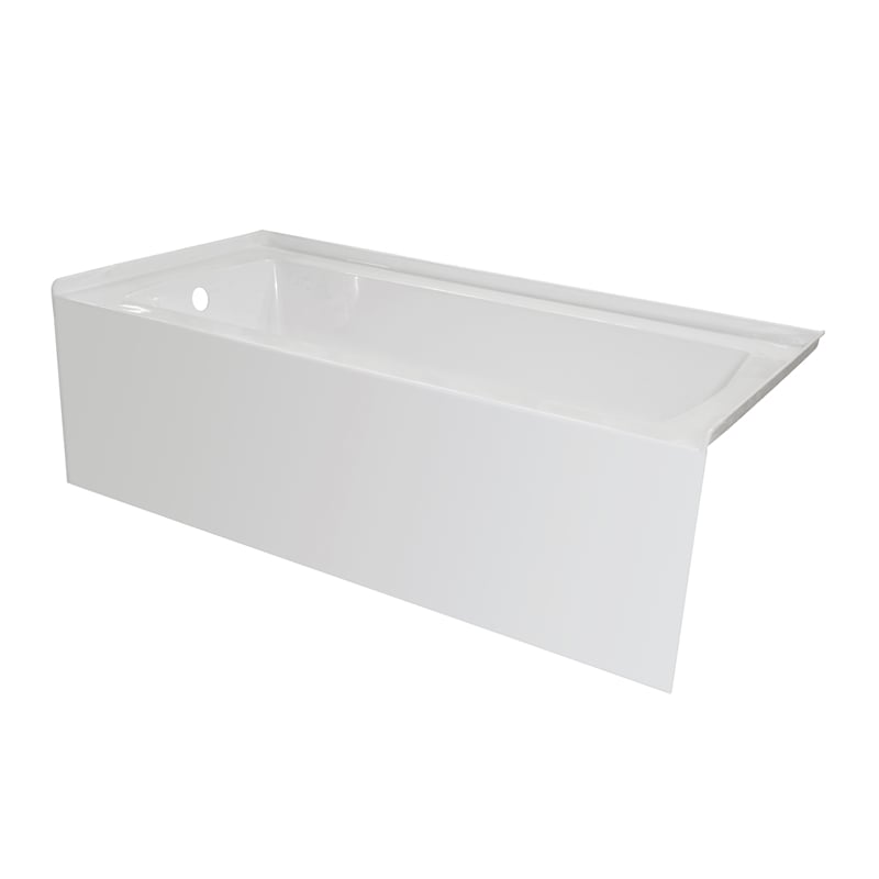 Pemberly Row Acrylic 60X36 Left Drain Above Floor Rough Bathtub in White