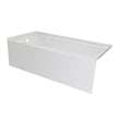 Pemberly Row Acrylic 60X36 Left Drain Above Floor Rough Bathtub in White