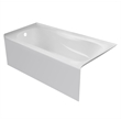 Pemberly Row Acrylic 60X32 Left Drain Above Floor Rough Bathtub in White