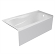 Pemberly Row Acrylic 60X32 Right Drain Above Floor Rough Bathtub in White
