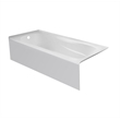 Pemberly Row Acrylic 66X32 Left Drain Above Floor Rough Bathtub in White