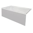 Pemberly Row Acrylic 60X30 Left Drain Above Floor Rough Bathtub in White