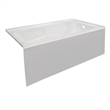Pemberly Row Acrylic 60X30 Right Drain Above Floor Rough Bathtub in White