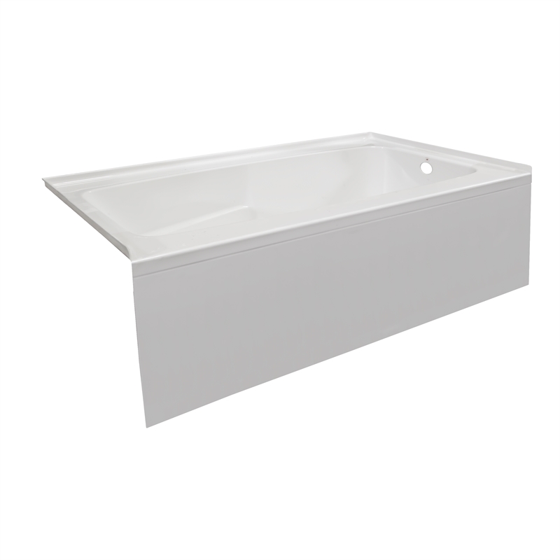 Pemberly Row Acrylic 72X30 Right Drain Above Floor Rough Bathtub in White