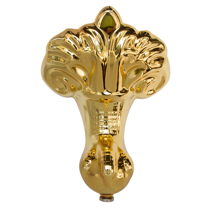 Pemberly Row Acrylic Single 67X30X32 Slipper Clawfoot Tub with Gold Feet