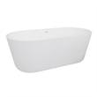 Pemberly Row Acrylic Oval Freestanding Acrylicsulated Bathtub in White