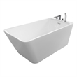 Pemberly Row Acrylic Freestanding Acrylicsulated Bathtub in White