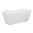 Pemberly Row Acrylic Oval Freestanding Acrylicsulated Bathtub in White