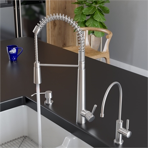 Pemberly Row Solid Stainless Steel Commercial Spring Kitchen Faucet