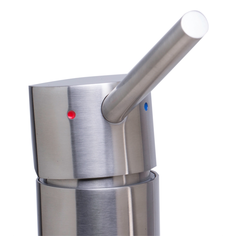 Pemberly Row Solid Brushed Stainless Steel Pull Out Single Hole Kitchen Faucet